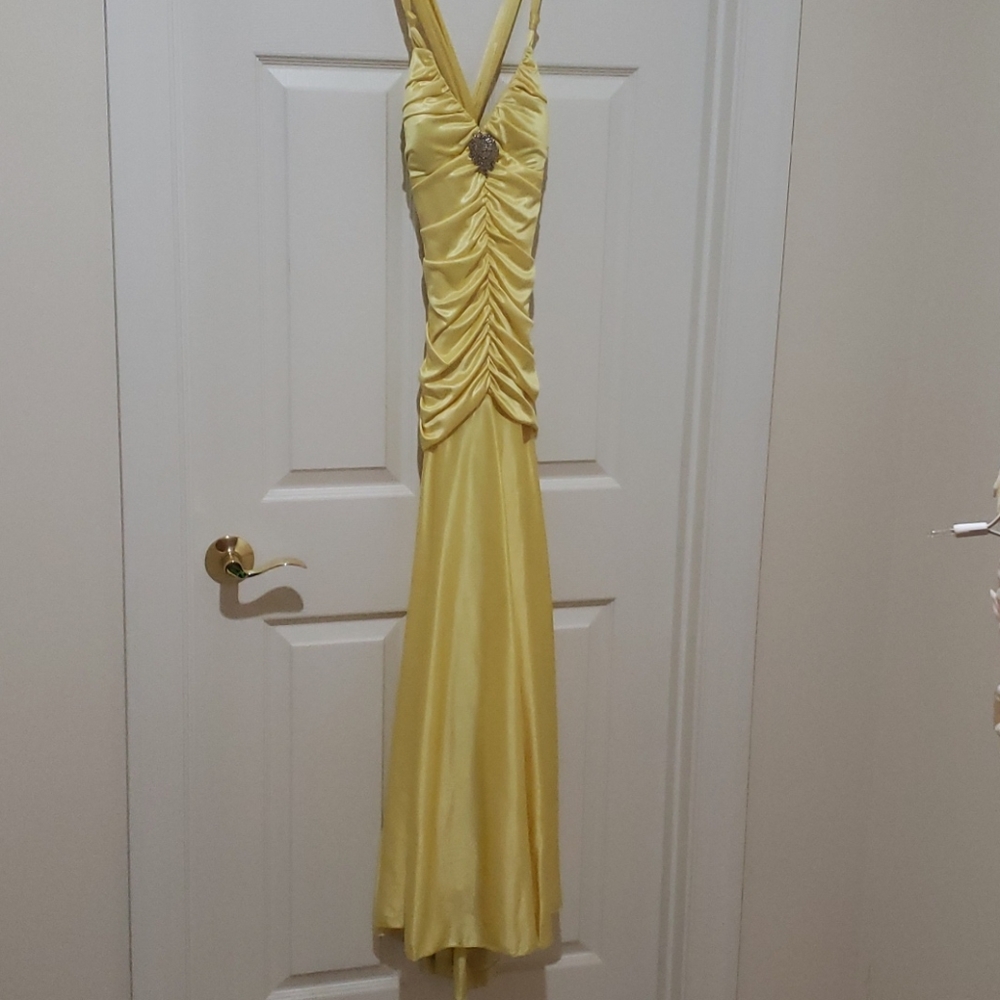 Fit and Flare yellow long dress